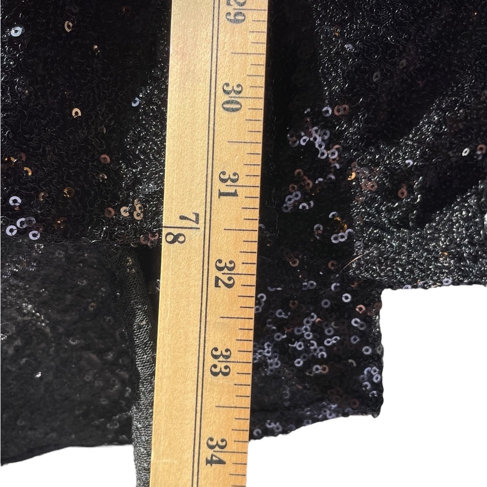 LANE BRYANT Sequined Black V-Neck Dress Ruffle Trim 3/4 Sleeve - Size 22/24 - Picture 15 of 15